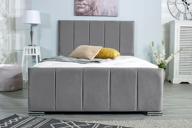 Ottoman Bed with Storage, Premium Fabric, Headboard & Mattress - 8 Colours, All Sizes | Wowcher