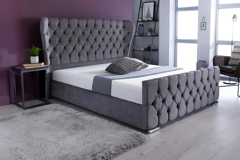 Mayfair Wingback Bed Frame & Adaptive Memory Foam Mattress Set | Wowcher