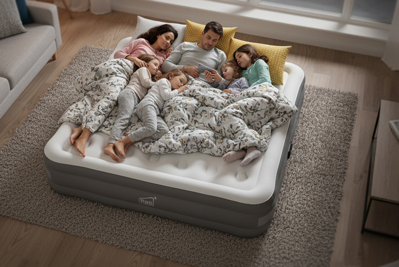 Premium Inflatable Air Bed with Electric Pump and Coil Beam Design | Wowcher