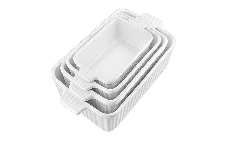 Hirix International Ltd 4-Piece Premium Ceramic Baking Dish Set - Dishwasher & Freezer Safe | Wowcher