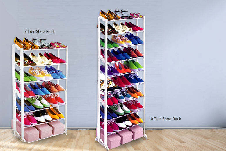 7 Or 10 Tier Shoe Rack 2 Colours Shop Wowcher