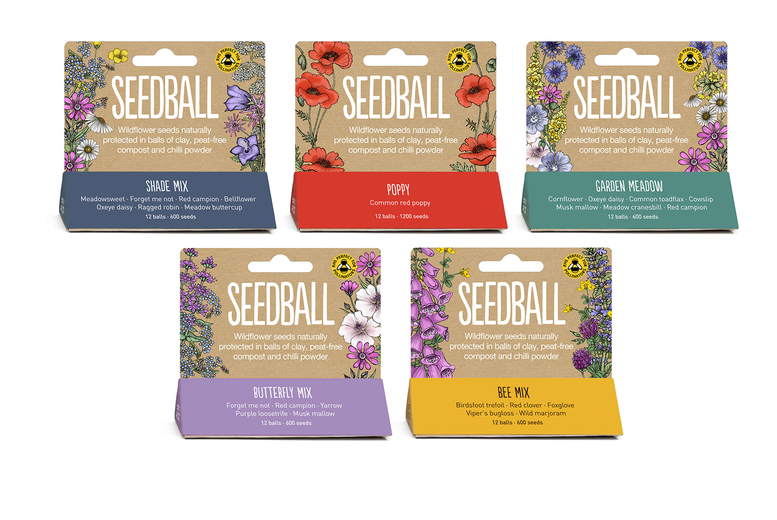 Seedball Ltd Unisex Light Colorful Wildflower Seedball Packs: 5 Mixes, 3,600 Seeds For Bees & Butterflies | Wowcher