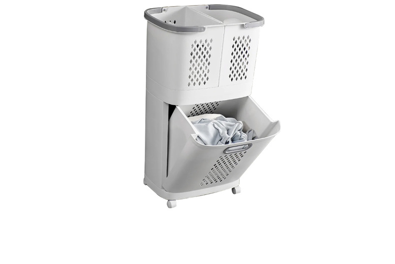 Living & Home Multi-Compartment Rolling Laundry Sorter Basket With Removable Bins | Wowcher
