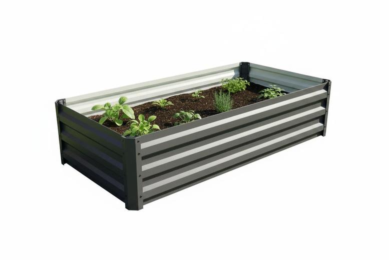 Living & Home Unisex Rot Galvanised Steel Raised Garden Bed For Outdoor Planting - 120Cm X 90Cm X 30Cm | Wowcher