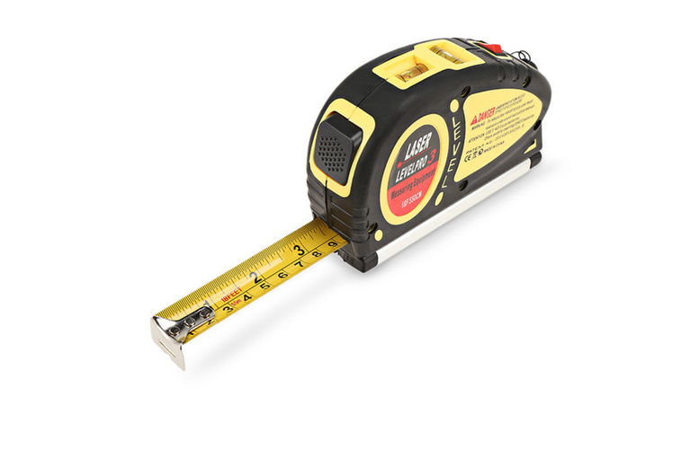 Infrared Laser Measuring Tape with Double Bubble Level - Up to 8m | Wowcher