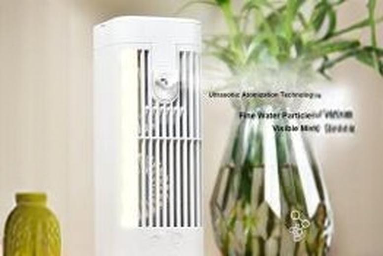 Oberobiz Co., Limited Mini Usb Air Cooler Fan With Rechargeable Battery & Night Light - Portable, Energy Efficient Desk Cooling | Wowcher