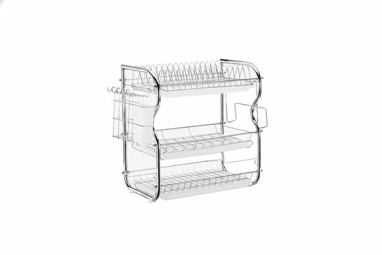 Living & Home 3-Tier Multifunctional Dish Drainer Rack | Wowcher