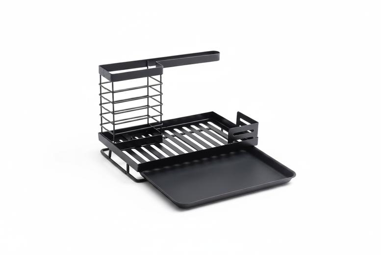 Living & Home Black Steel Kitchen Sink Caddy Organiser With Drain Tray | Wowcher