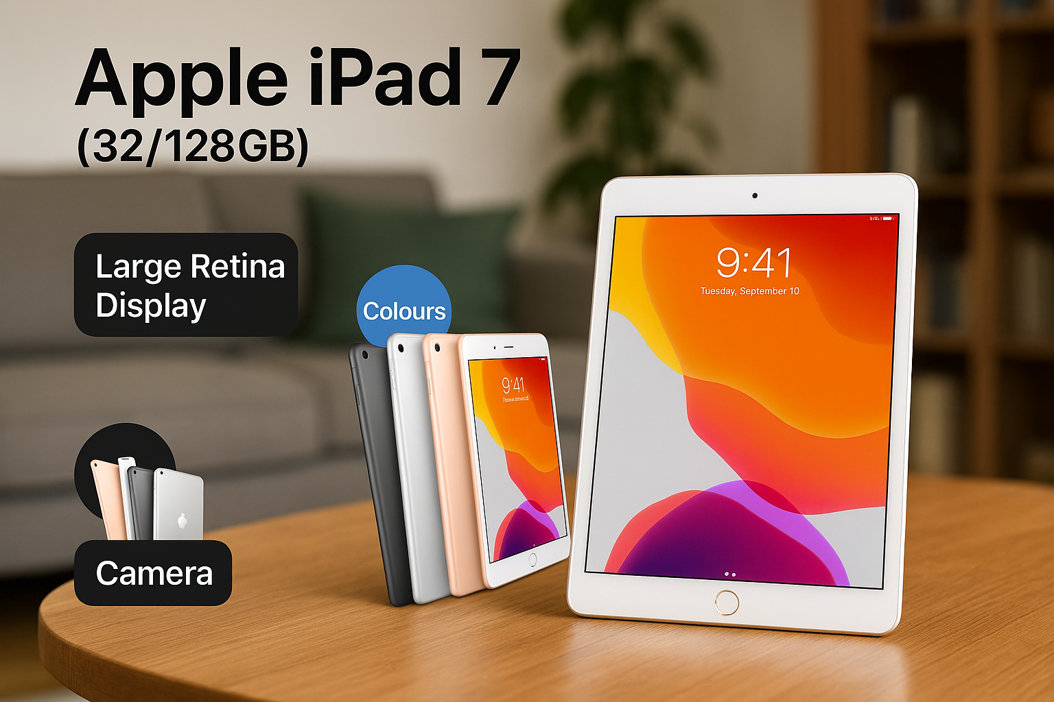 Refurbished Apple iPad 7 32/128GB iOS 18 Deal - Wowcher