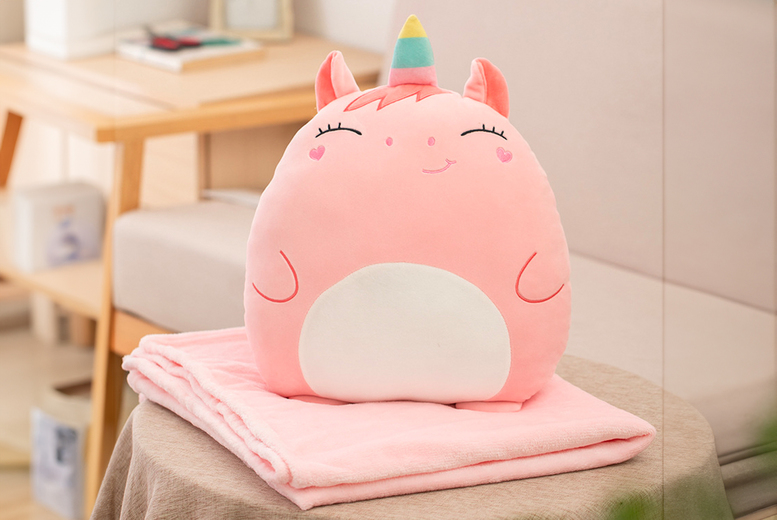 Glaxwood Trading Ltd 2In1 Cartoon Plushie Pillow Blanket- 8 Designs | Wowcher