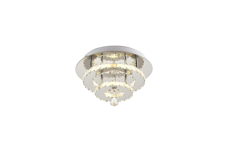 Living & Home Unisex Light Modern Double-Tier Crystal Led Ceiling With Dimmable Remote | Wowcher
