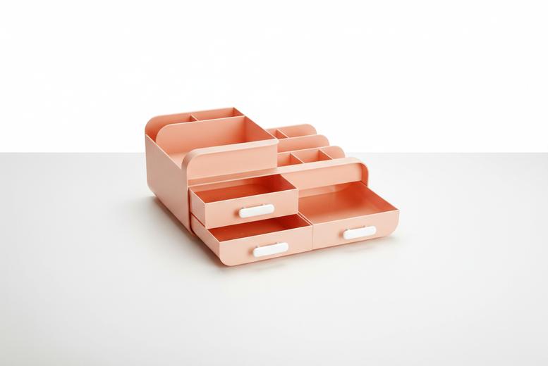 Living & Home Multifunctional Plastic Desktop Organiser With 3 Drawers & 9 Compartments | Wowcher