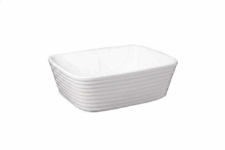 Living & Home White Square Countertop Bathroom Sink Bowl | Wowcher