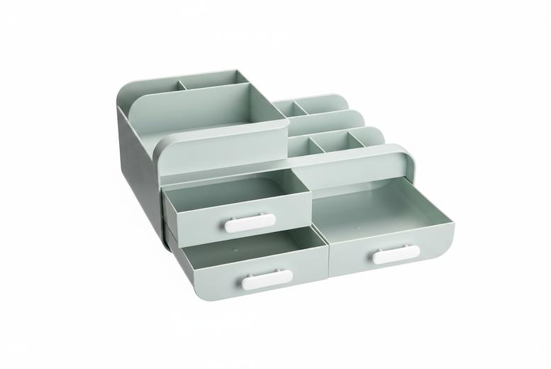 Living & Home Plastic Desktop Organizer With 3 Drawers, 9 Compartments | Wowcher