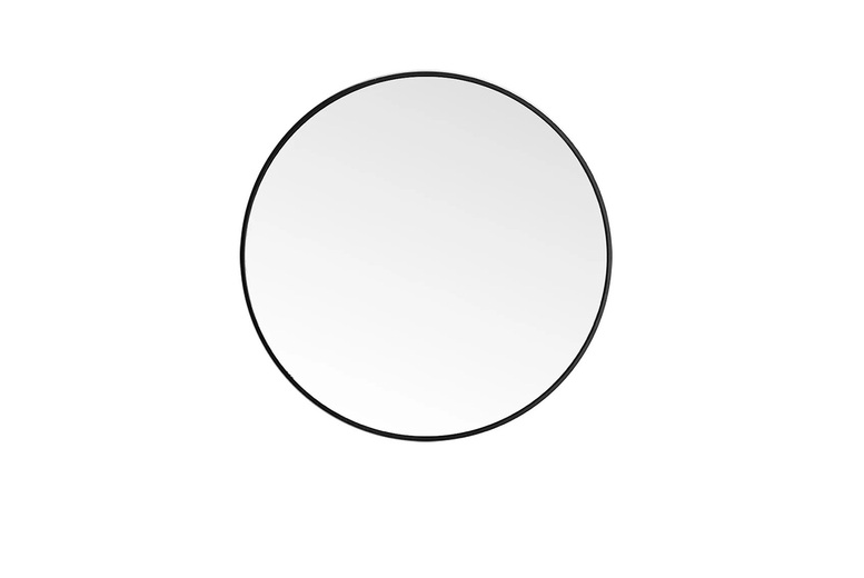 Living & Home Unisex Black Nordic 60Cm Round Bathroom Mirror With Shatterproof Frame & Defogging | Wowcher