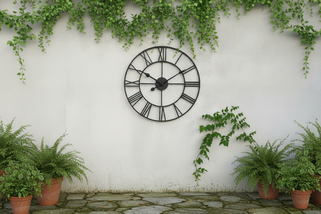 Direct2publik Ltd Vintage Metal Roman Numeral Wall Clock - Cast Iron-Effect, 40Cm Or 60Cm, Indoor/Outdoor Decor | Wowcher