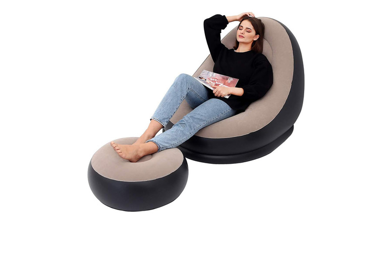 Glaxwood Trading Ltd Inflatable Lounge Chair With Footstool - 5 Colours | Wowcher