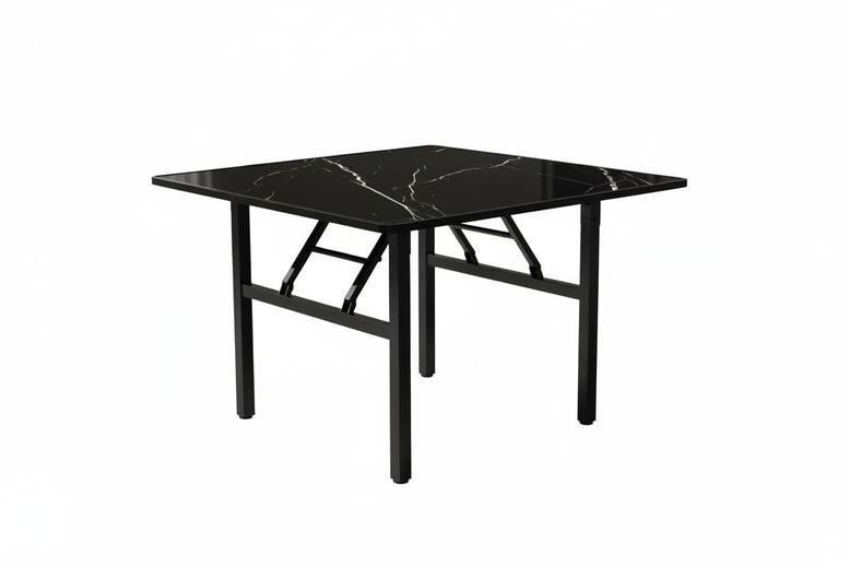 Living & Home Square 80Cm Folding Coffee Table With Luxurious Marble Effect Top | Wowcher