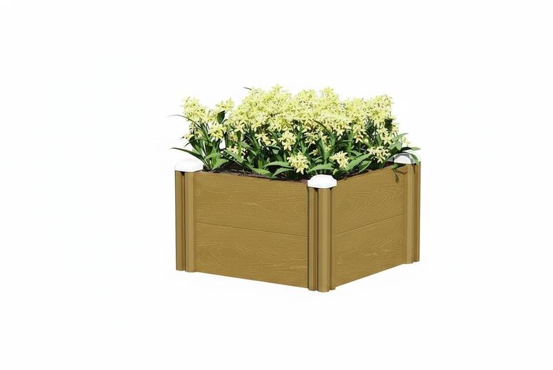 Living & Home Plastic Wood-Grain Raised Garden Bed Planter | Wowcher