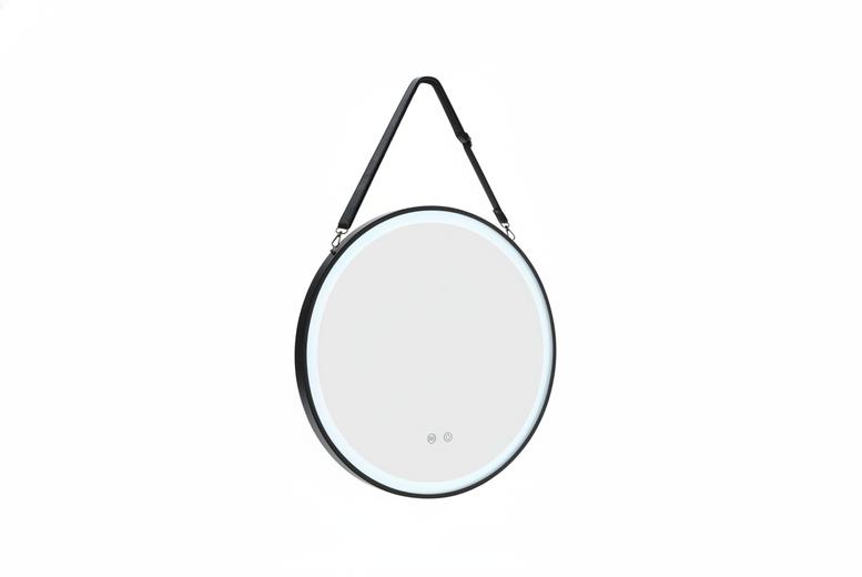 Living & Home Round Led Mirror With Hanging Strap | Wowcher