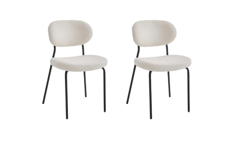 Living & Home 2-Piece Upholstered Dining Chair Set | Wowcher