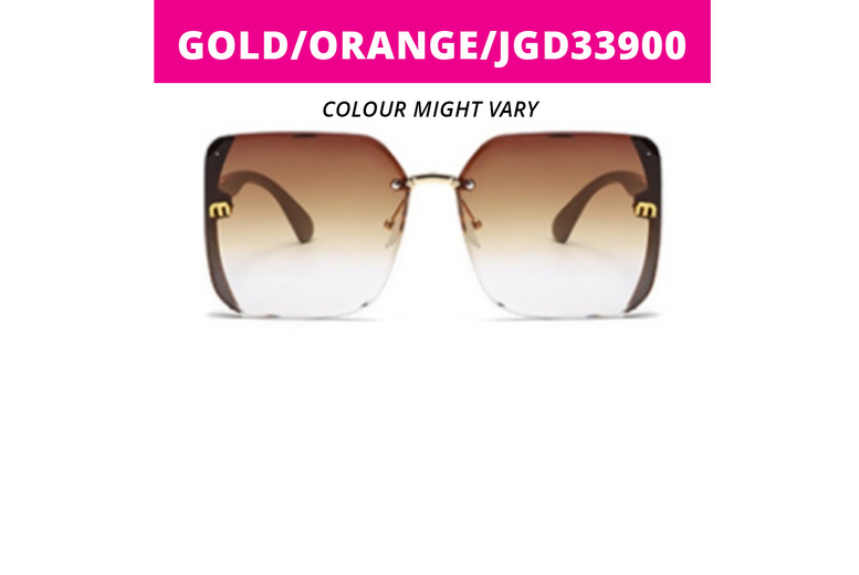 Just Gift Direct Unisex Gold /Orange/Jgd33900: Classic Trendy Square Oversized Sunglasses With Uv400 Eye Protection | Wowcher