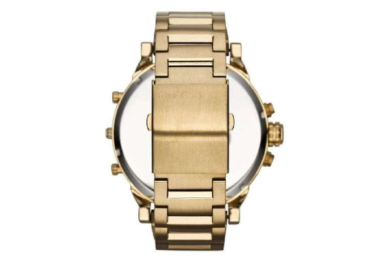 Diesel Mr Daddy Men's Quartz Watch Dz7333 - Stainless Steel, Gold-Tone, Black Dial, Luxury Chronograph | Wowcher