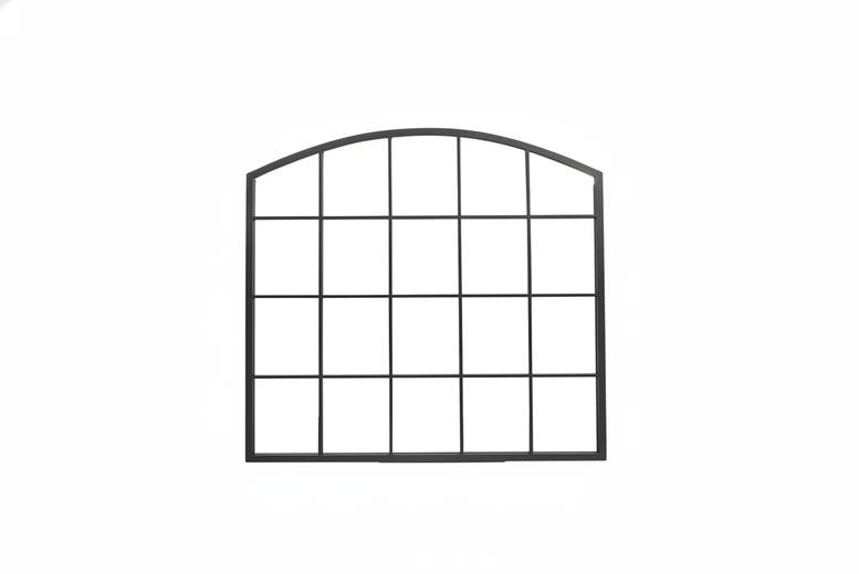 Living & Home Unisex Black Industrial Arch Wall Mirror With Metal Frame | Wowcher