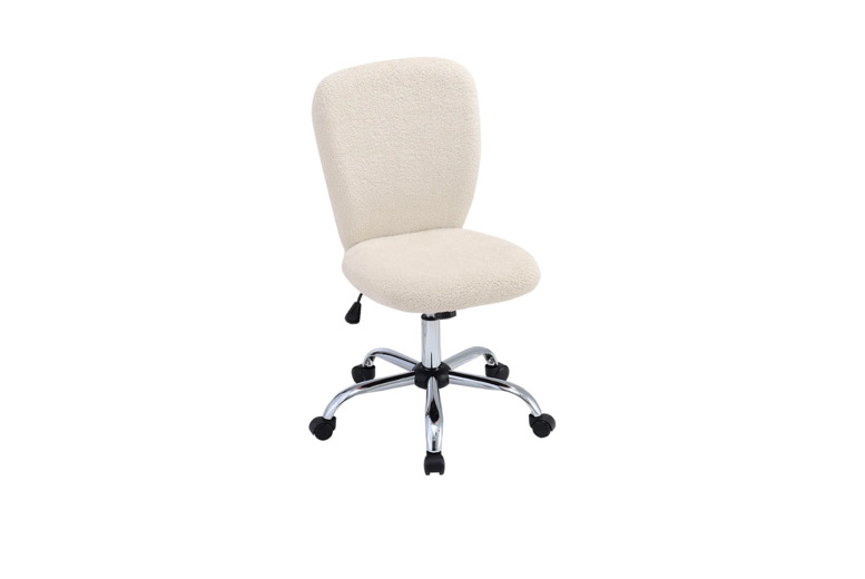 Height-Adjustable Plush Office Chair with Wheels | Wowcher