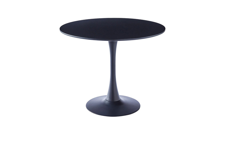 Living & Home Round Wooden Table With Metallic Base | Wowcher