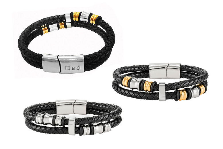 Gamechanger Asso T/A 50 Shade Of Lust Men's Genuine Leather Bracelet With Silver & Gold Options | Wowcher
