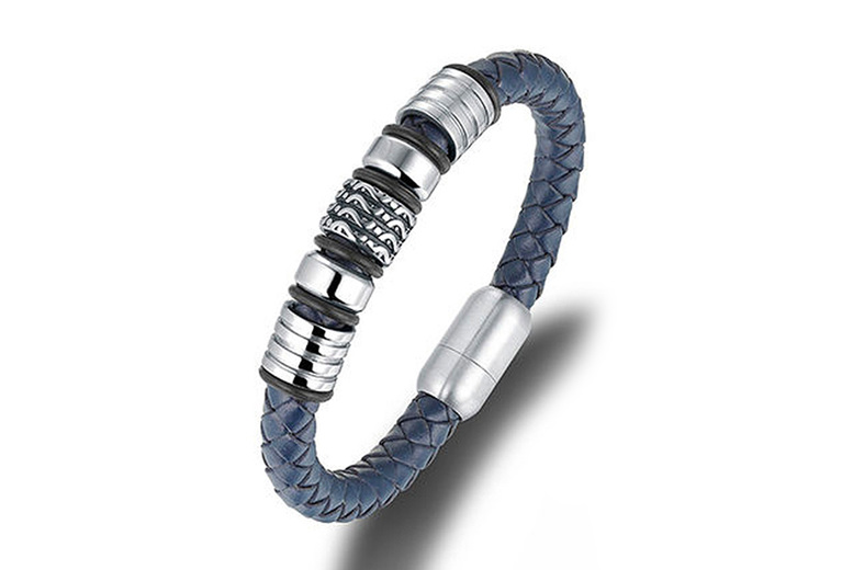 Gamechanger Asso T/A 50 Shade Of Lust Men's Leather Honour Bracelet - Choose Black Or Blue | Wowcher