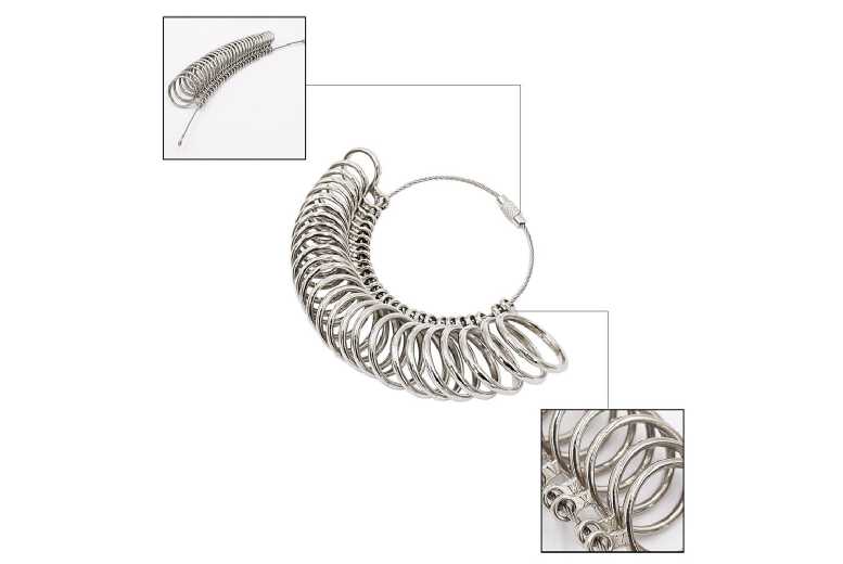 Sterling Silver Precision Ring Sizer Kit - 26-Piece Adjustable Measuring Rings for Jewellery Lovers | Wowcher