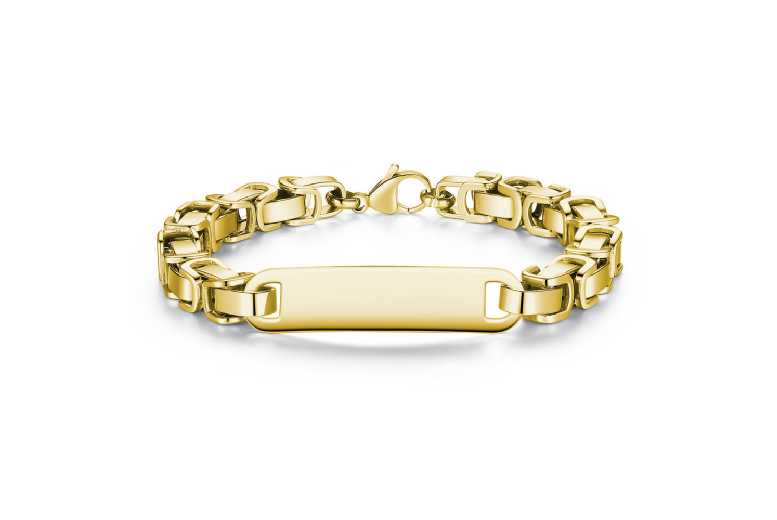 Gamechanger Asso T/A 50 Shade Of Lust Gold-Plated 316L Stainless Steel Men's Bracelet - Hypoallergenic, 21Cm, Modern Cuff Style | Wowcher
