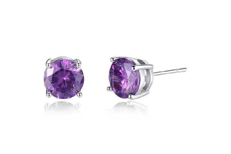 Gamechanger Asso T/A 50 Shade Of Lust Exquisite Purple Heart Jewellery Set - Rhodium-Plated Necklace & Earrings Gift Set | Wowcher