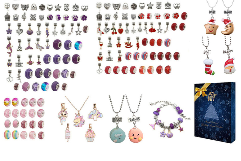 Jaoyeh Trading Ltd Kids Jewellery Advent Calendar - 24 Colourful Charm Surprises For Children By J&Y Global | Wowcher