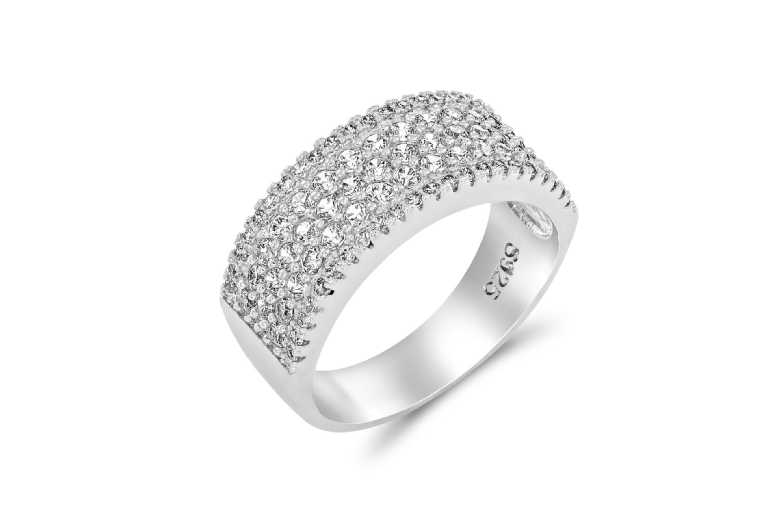 Gamechanger Asso T/A 50 Shade Of Lust S925 Sterling Silver Cubic Zirconia Statement Ring - Dazzling Halo Setting | Wowcher