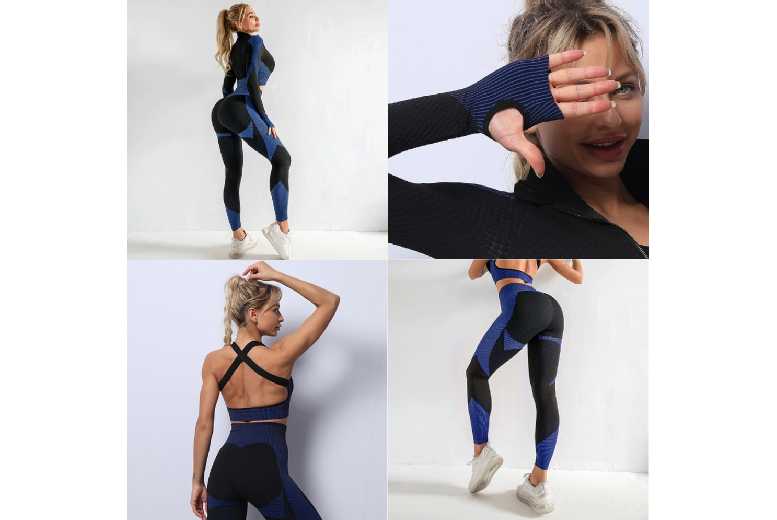 Gamechanger Asso T/A 50 Shade Of Lust Women's Size S: Blue&Black - 3Pcs Ladies' Gym Activewear Selections | Wowcher