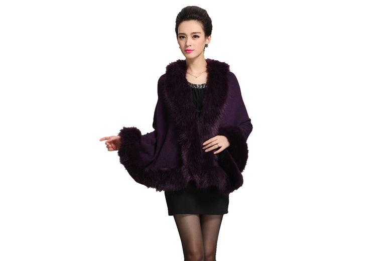 Oberobiz Co., Limited Unisex White : A Women's Faux Fur Cape | Wowcher