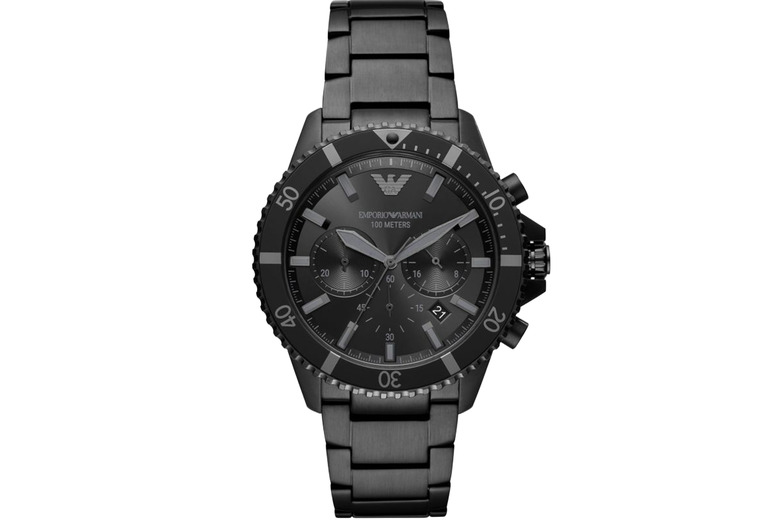 Emporio Armani Unisex Black Ar11363 Men's Quartz Watch - Stainless Steel, Water-Resistant, Classic Dial | Wowcher