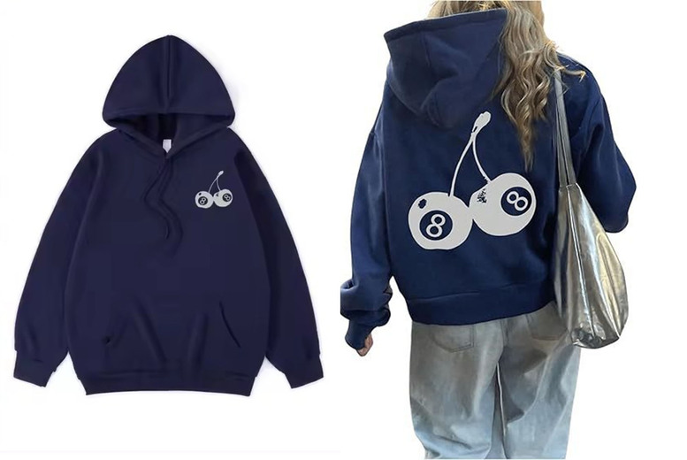 Oberobiz Co., Limited Women's Long-Sleeve Hoodie With Pocket, 3XL-Uk16, Navy | Wowcher