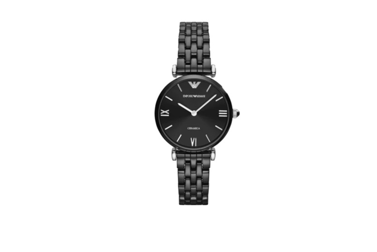 Emporio Armani Ar1487 Black Ceramica Ladies Luxury Quartz Watch | Wowcher