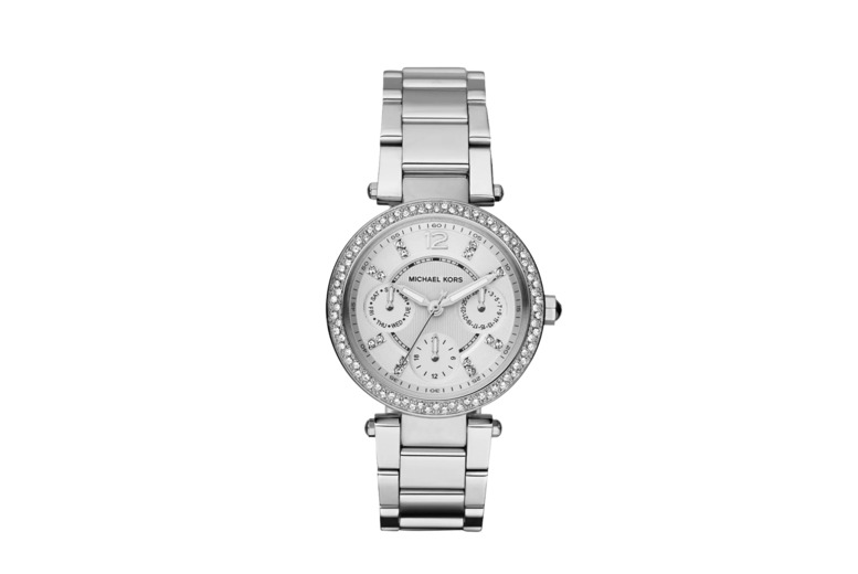 Michael Kors Women's Mini Parker Quartz Watch Mk5615 - Crystal Details & Bezel, Water-Resistant & Stainless Steel Silver | Wowcher