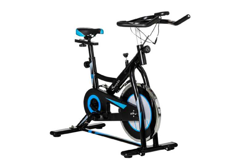8kg Flywheel Adjustable Indoor Cycling Bike - Steel Frame, LCD Display, Space-Saving Cardio Machine | Wowcher