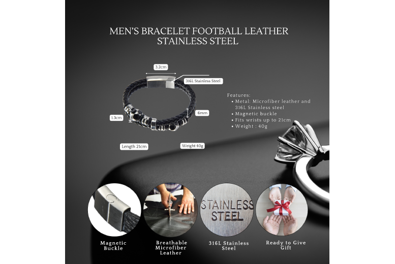 Gamechanger Asso T/A 50 Shade Of Lust Men's Personalised Leather Bracelet - Adjustable Infinity Stainless Steel, Gift Boxed | Wowcher