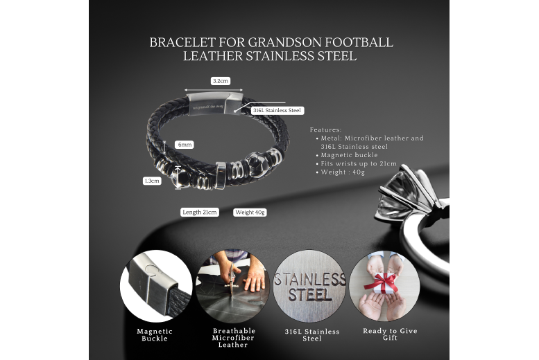 Gamechanger Asso T/A 50 Shade Of Lust Men's Personalised Leather Bracelet - Adjustable Stainless Steel Infinity, Gift For Grandson | Wowcher
