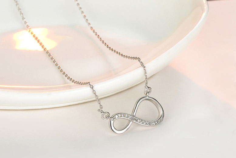 Gamechanger Asso T/A 50 Shade Of Lust Infinity Necklace & Earring Set With Fine Cut Crystals | Wowcher
