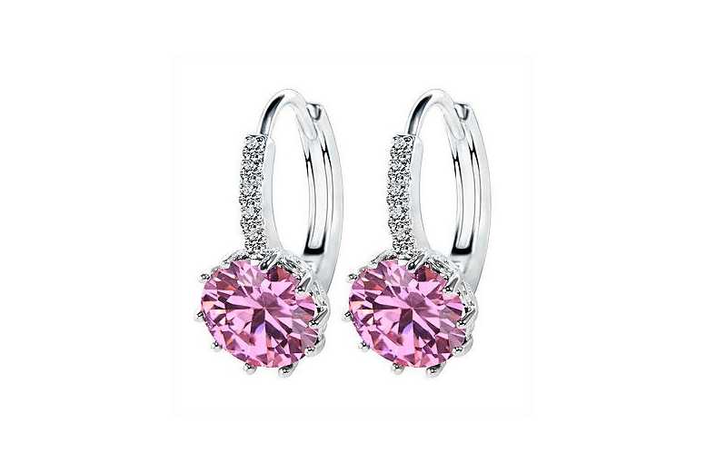 Gamechanger Asso T/A 50 Shade Of Lust Elegant Rhodium-Plated Pink Sapphire & Cubic Zirconia Jewellery Set - 3-Piece Gift Set, Hypoallergenic, Adjustable | Wowcher