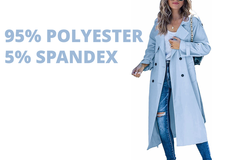 Oberobiz Co., Limited Women's Button Slim Chic Overcoat, Uk8, Blue | Wowcher