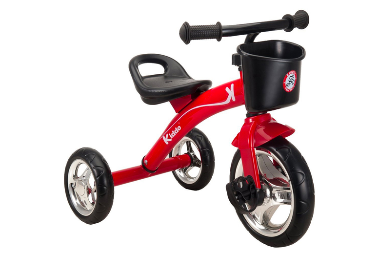 Raygar Ltd Price Drop! Kiddo Outdoor Tricycle - Ages 2-5, Sturdy Steel Frame, Storage Basket, Blue/Pink/Red | Wowcher